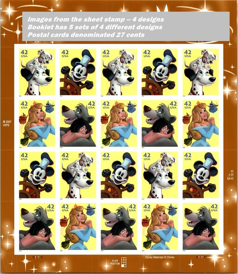 2008 Art of Walt Disney Imagination 27c Sc UX538a mint booklet 20 postal cards - Image 2 of 4