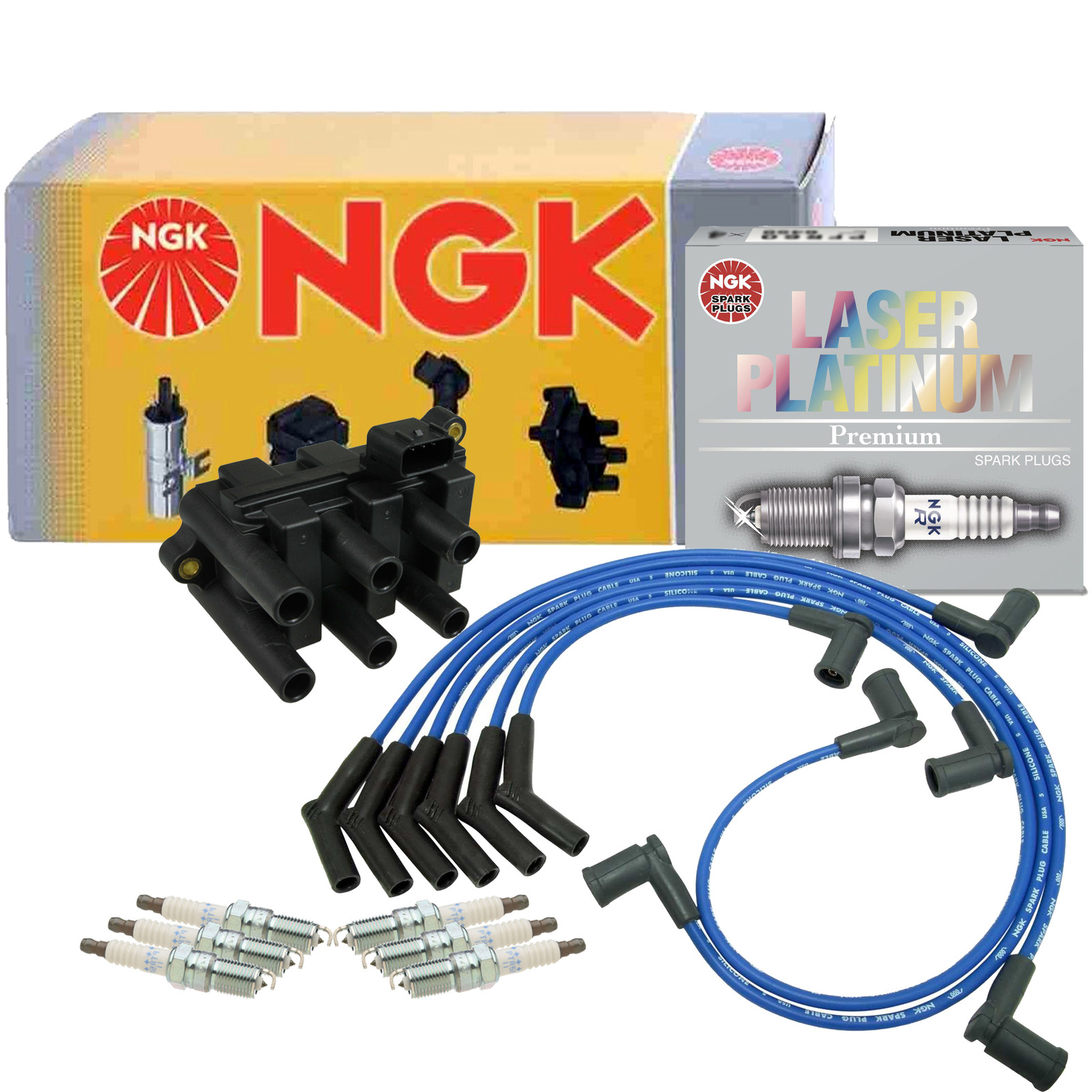 NGK DIS Ignition Coil Wires 6 Laser Platinum Spark Plugs Kit For Taurus Sable V6