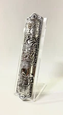 RAPHAEL ABECASSIS "MEZUZAH" 925 STERLING SILVER PLATED SCULPTURE SIGNED COA