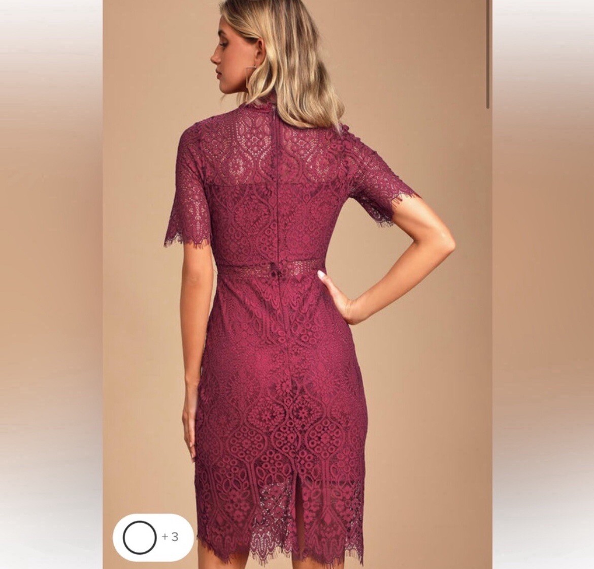 Lulus Remarkable Lace Burgundy Dress Size M NWT