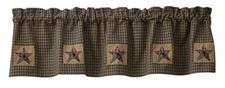 Park Design Pierced STAR Country Cabin Farmhouse Primitive Rustic Lined Valance 