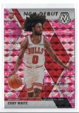 2019-20 Panini Mosaic NBA Debut Pink Prizm Coby White Rookie Chicago Bulls RC 
