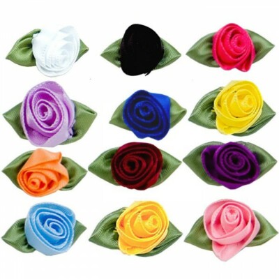 20 x großes Satinband Rose Schleifen Verzierungen Handwerk Hochzeit