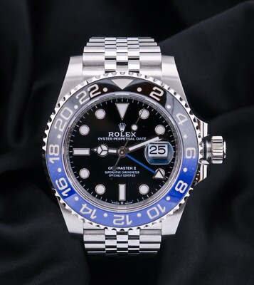 Rolex GMT-Master II 126710BLNR Silver Jubilee Bracelet with Blue and Black Bezel