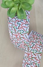 5/8, 7/8  1.5   1 YD Candy Cane Christmas Grosgrain Ribbon Peppermint Candy