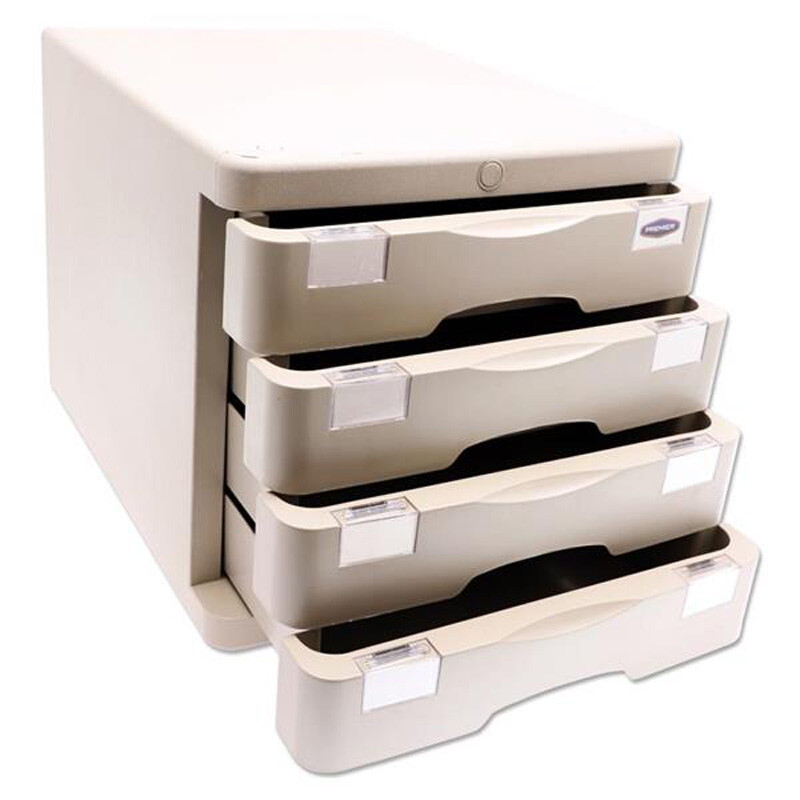 4 Drawer Hard Plastic Desktop Paper Filing Trays Desk Organiser