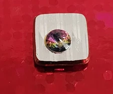 Vintage Tie Tack / Tie Pin Silver Tone & Gold Tone w/ Colorful Rhinestone