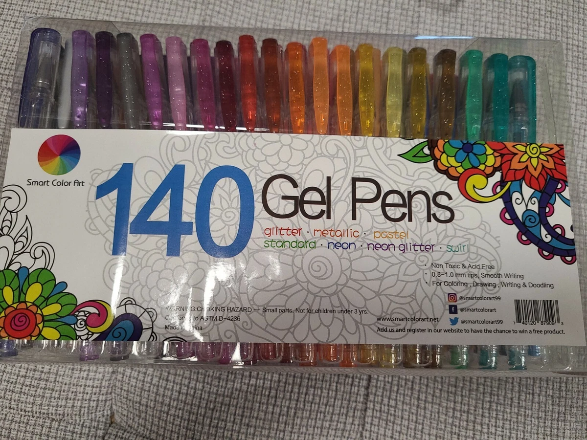 Smart Color Art 140 Gel Pens for Coloring Books Drawing Painting Smooth Writing