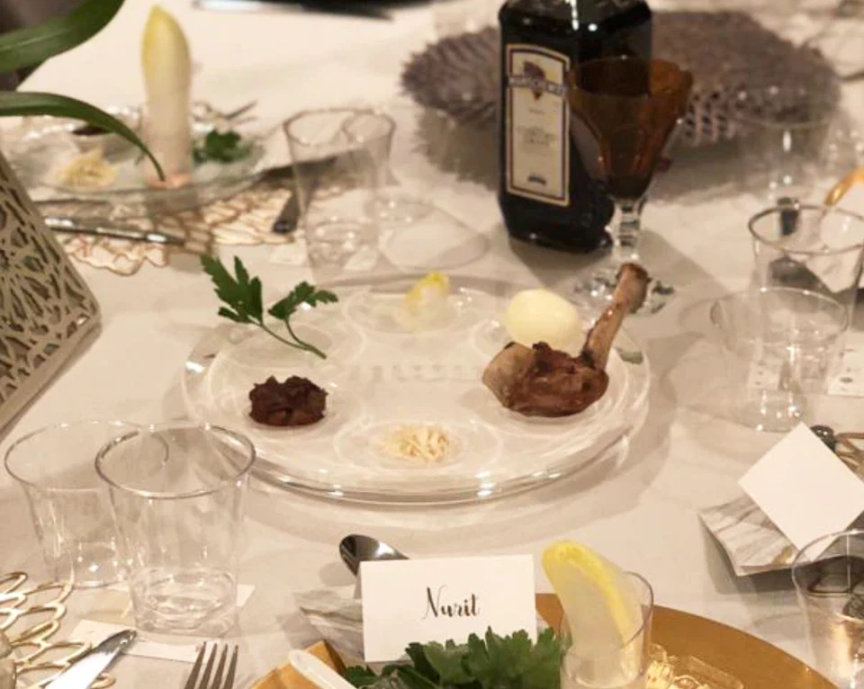 APELOIG CLEAR SILVER ACRYLIC SEDER PESACH PASSOVER PLATE SERVER TRAY 11.32" NEW - Image 4 of 4