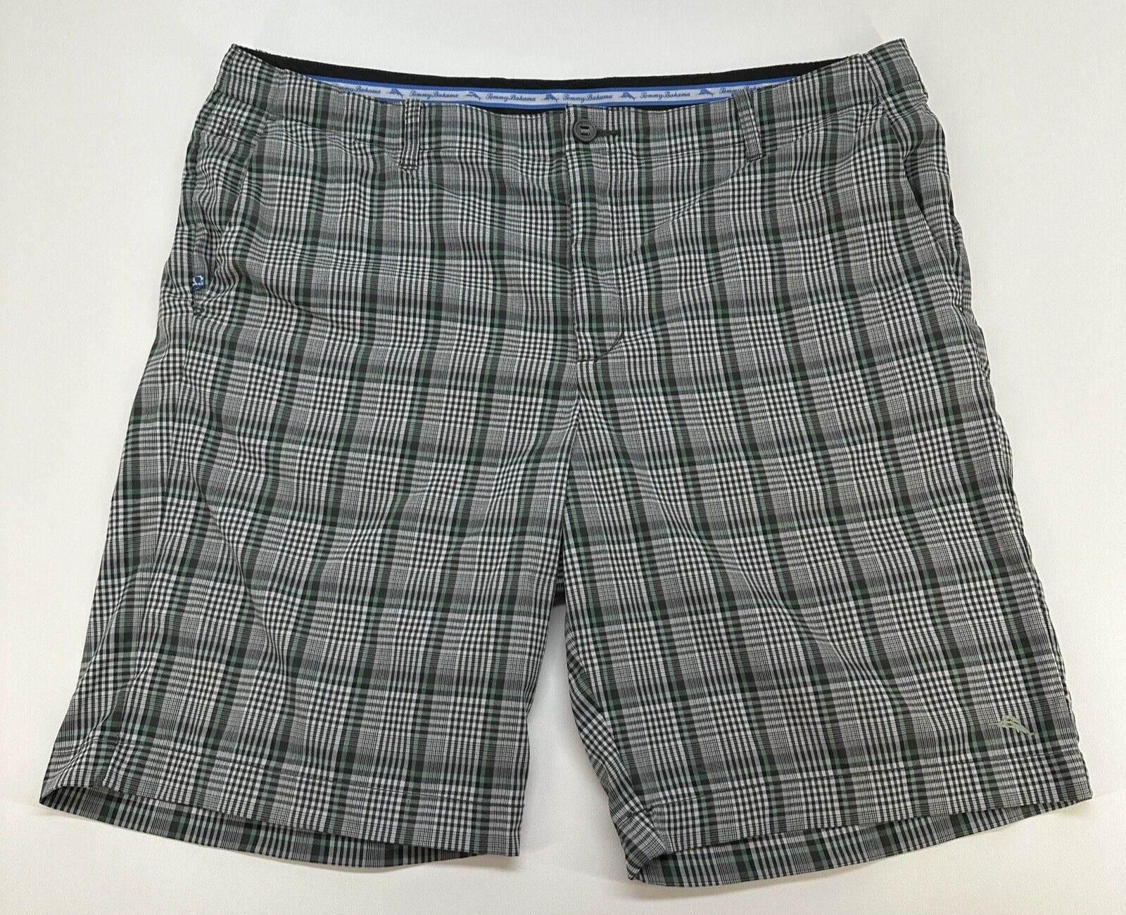 Tommy Bahama Chino Flat Front Plaid Grey Green Men's 40 Nylon/Spandex 🏝️
Opens in a new window or t