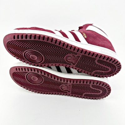 burgundy and white top ten adidas