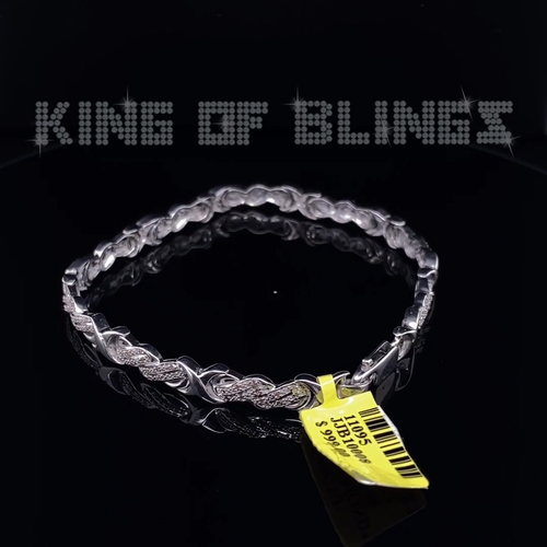 0.20CT Genuine Diamonds 925 Silver White Men's /Womens Exotic Bracelet Size 7'' - Video 1 of 1