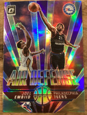 2021-22 DONRUSS OPTIC PURPLE PRIZM Joel Embiid AIR DEFENSE #5 PHILADELPHIA 76ERS