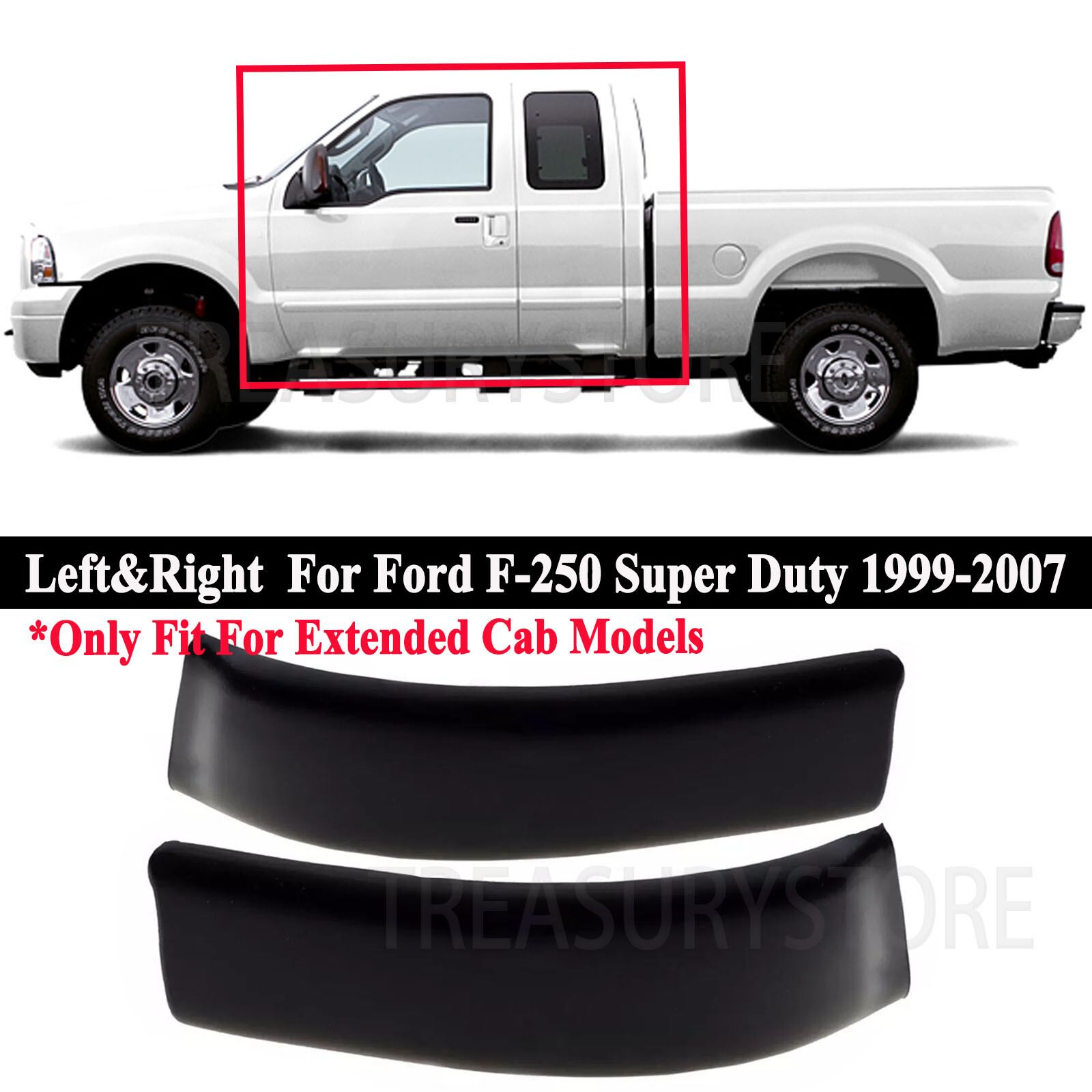 For Ford F250/350/450 Super Duty 1999-2007 LH+RH Pair Roof Corner Molding Trim