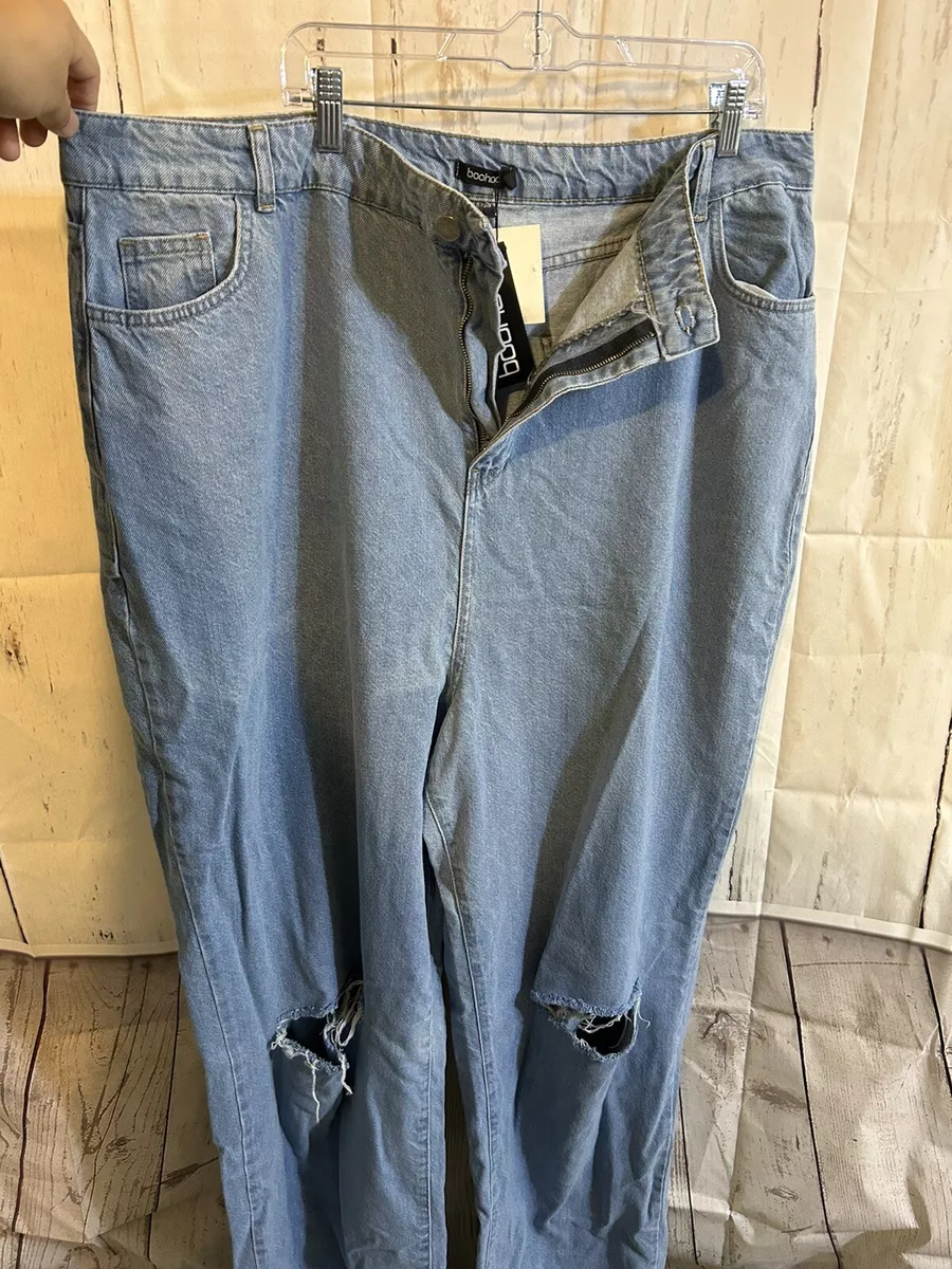 Boohoo ripped boyfriend jeans sale