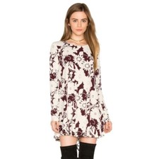 Cream Show Me Your MuMu Tyler Floral Print Tunic Dress sz XL