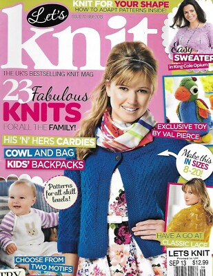 Let's Knit Magazine Family Knits Sweater Cardigans Kids Backpacks Classic Lace