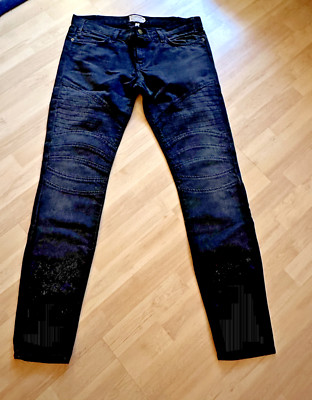 Designer Jeans Current/ Elliot* Gr. 32*Moto Jeans schwarz*dt. Gr. 42