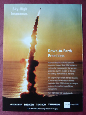 8/1997 PUB BOEING LOGICON ALLIANT TECHSYSTEMS THIOKOL ICBM MISSILE ORIGINAL ANZEIGE