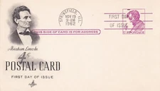 STAMP US SCOTT UX48 "Lincoln" 4 CENT 1962 POSTCARD FDC - B