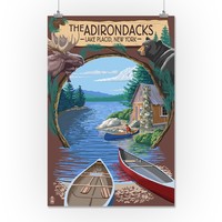 Lake Placid, Nt - Adirondacks Montage - Lp Artwork (16x24 Giclee Print) Lake Placid, Nt - Adirondacks Montage - Lp Artwork (16x24 Giclee Print)