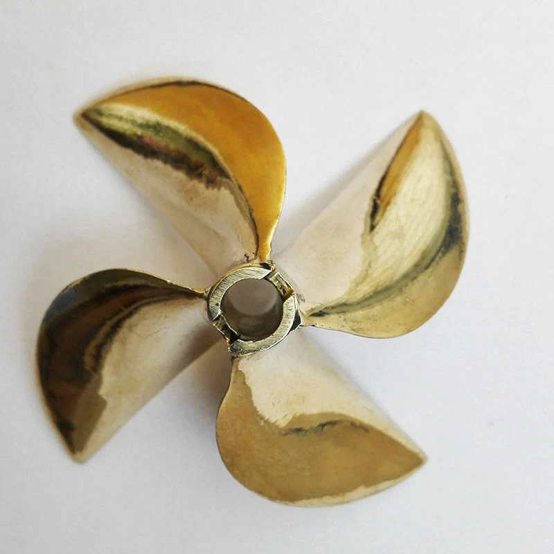 Left PROPELLER 26cc Brass Prop 6717 1/4" Shaft 4 Blade 67mm Diameter RC Boat 834 - Image 3 of 4