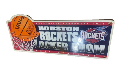 Houston Rockets NBA BASKETBALL LOCKER ROOM SIGN NEW OLD STOCK POLY 19 X ...