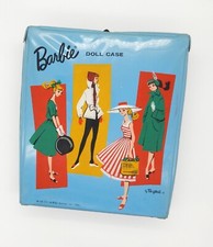 Vintage 1961 ORG Barbie Doll Case Blue Ponytail Hanger RARE