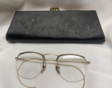 Early Spectacles 12K Gold Filled Eyeglasses Glasses Reader Bifocal 1/10 W Case