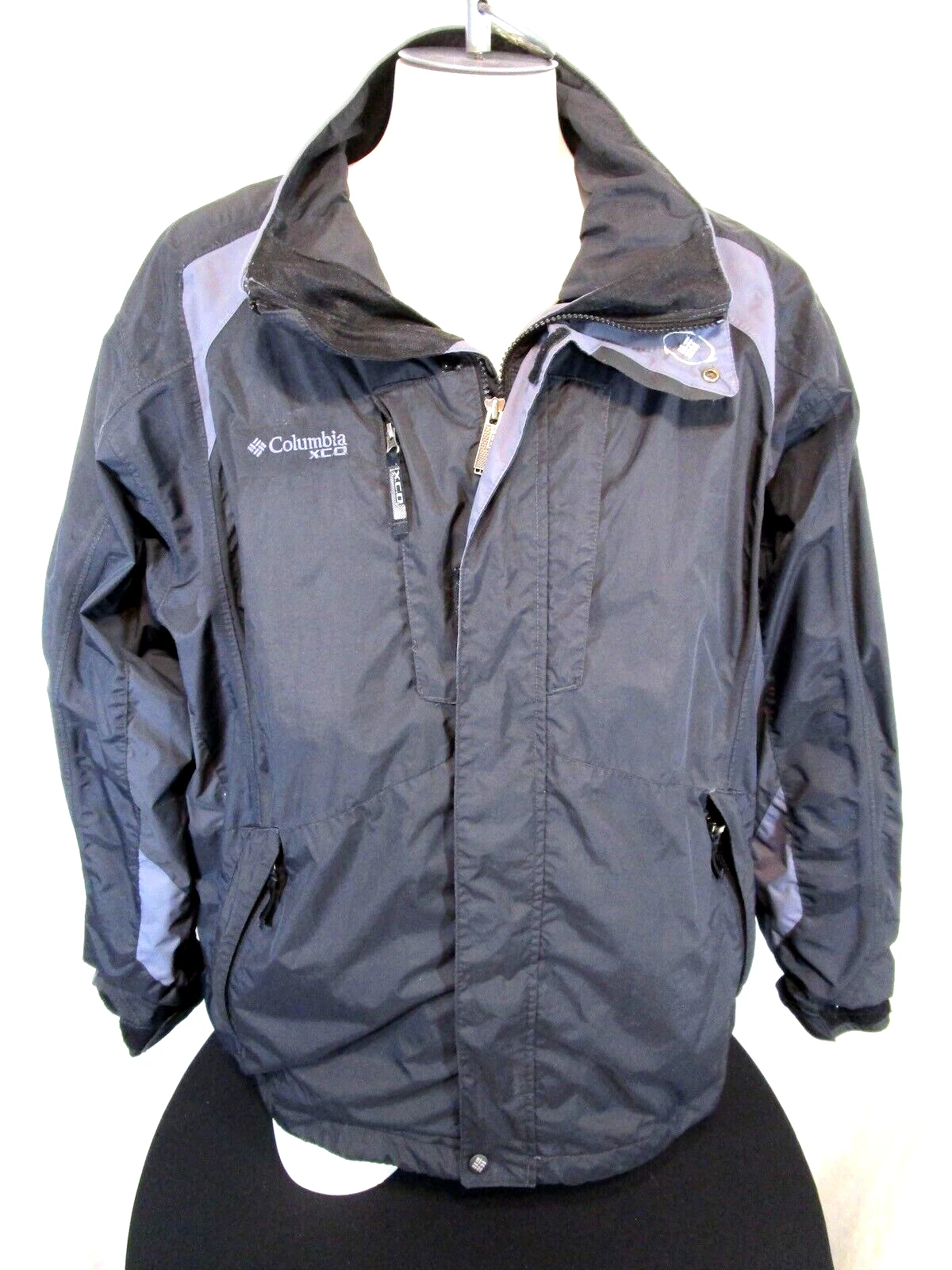 Columbia XCO Storm Dry Black Grey Nylon Insulated Windbreaker Jacket Men XL