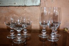 6 Antique Baccarat Crystal Glasses 3 3 Gondola Shape Solid Shape circa 1910