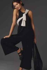 Daily Practice by Anthropologie Horizon Wide-Leg Jumpsuit Sleeveless Zip XXS NEW