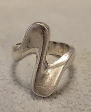 Vintage Mexico Sterling Silver Modernist Ring 7.3g Taxco Mexico 925 Sz 6.75