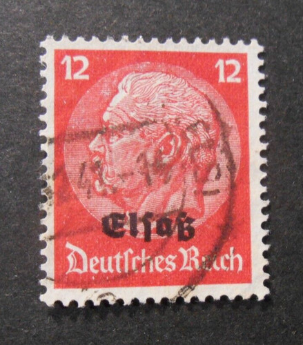 GERMANY GERMANY 1940 ALSACE Alsace-Lorraine" ELSB ORIGINAL PACKAGING" 12pf USED Michel . 7