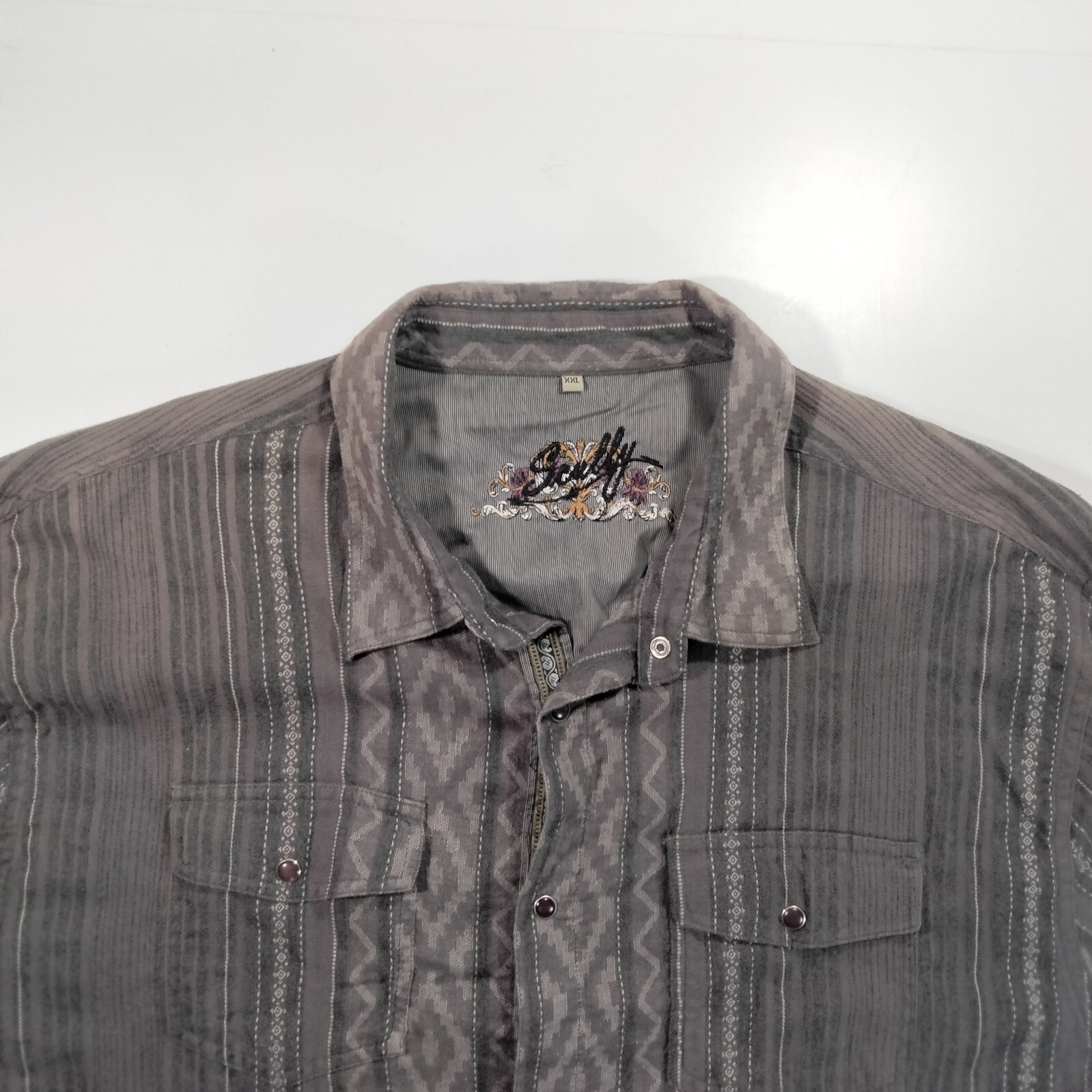 Scully Western Pearl Snap XXL 2XL Shirt Aztec Tribal Cowboy Striped | eBay
