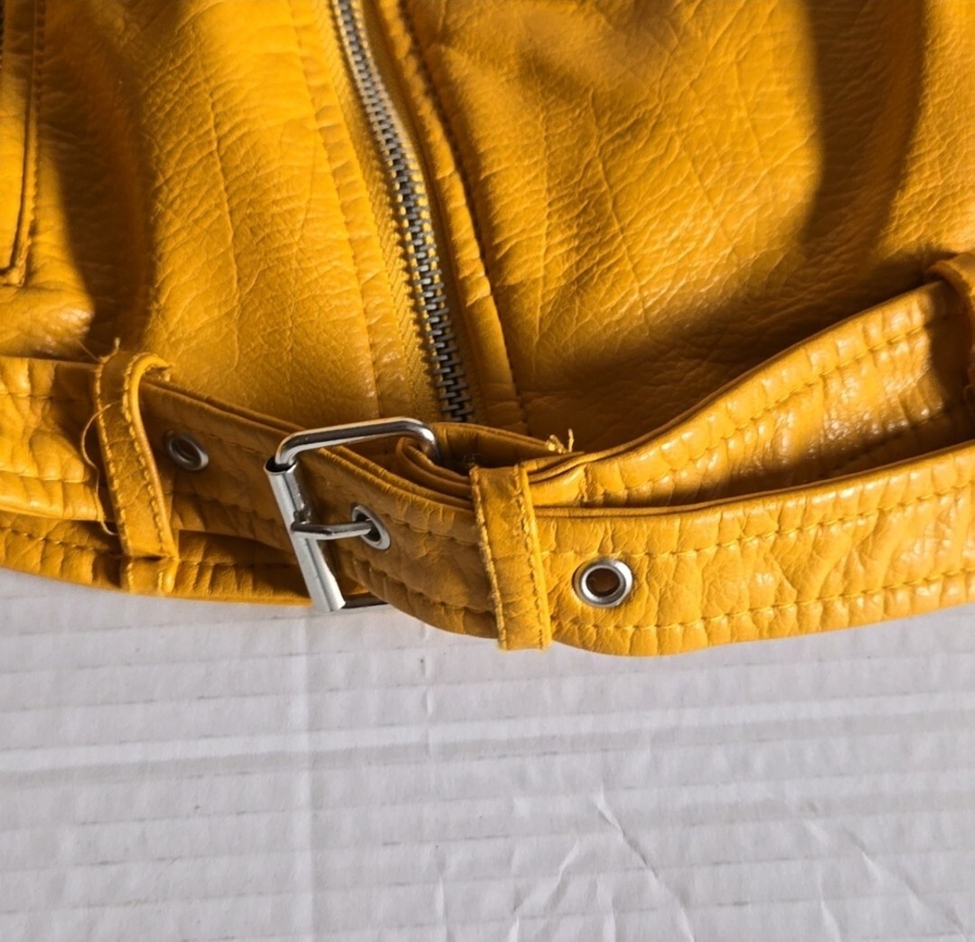 Zara Basic Outerware Women's Yellow Mustard Faux … - image 6