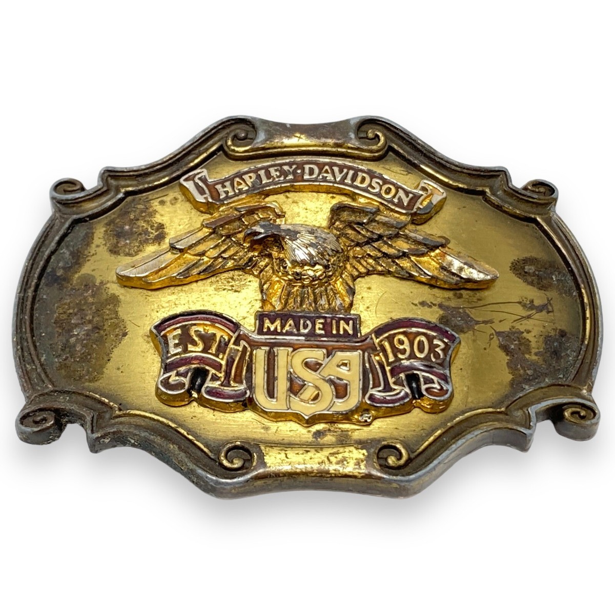 1978 - Harley Davidson - Bronze Belt Buckle - RainTree - Screaming