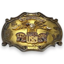 1978 - Harley Davidson - Bronze Belt Buckle - RainTree - Screaming Eagle - USA