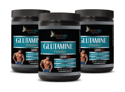 muscle growth supplements - GLUTAMINE POWDER 5000mg - serious mass - 3 Cans