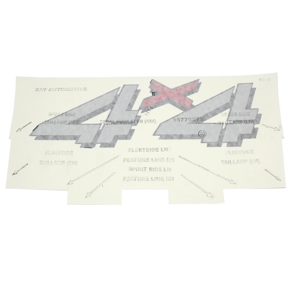 OEM NEW Right or Left Bed Side 4x4 Logo Decal 99-07 Sierra Silverado 15779675