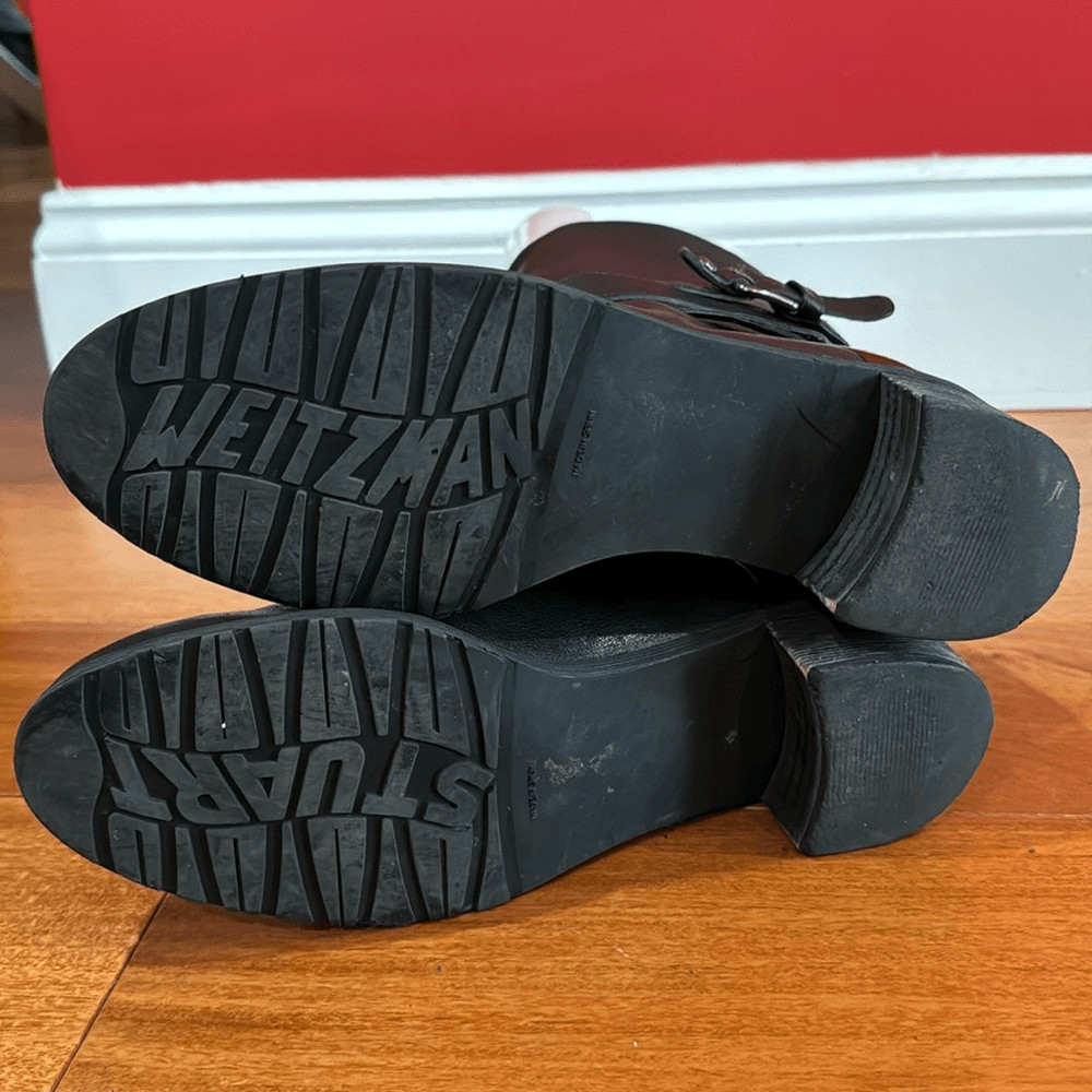 Stuart Weitzman soft Leather Round Toe Buckle Mot… - image 7