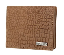 Man Brown Real Leather Wallet With RFID Blocking Card Protection Zipper Pocket