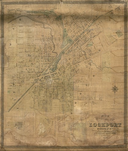 1851 Town Map of Lockport Niagara County New York - 第 1/3 張圖片