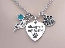 Always in my heart Dog Necklace, Pet Memorial, Loss of Dog, Remembrance Dog