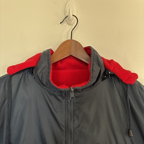 USA Jacket FBI DC Zipped Coat Fleece Reversible windbreaker Navy / Red Sz Lg - Picture 4 of 24
