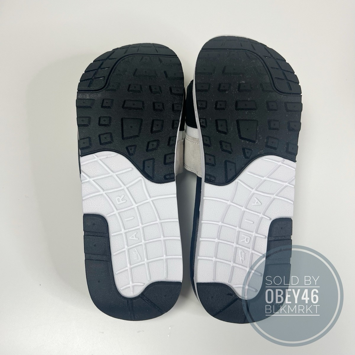 Nike Men\'s Air Max 1 Slide Size 18 Slippers Sandals Black/Gray/White DH0295-102 Nike - Men - Air Max 1 Slide - White/Black/Netural Grey – Nohble main image 2