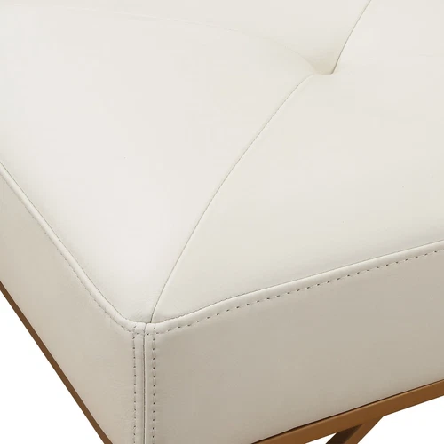 Uttermost Swale Ivory Leather Bench - Picture 4 of 5