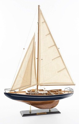 Charming Wooden Sailboat Decor   Vintage Nautical Model Gift for Enthusiasts