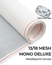 13 & 18 Mesh Deluxe Mono Needlepoint Canvas -...