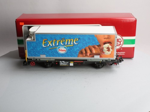 Coche plano LGB 46890 G escala Extreme Nestlé Frisco con contenedor refrigerador LN | Condition: Used